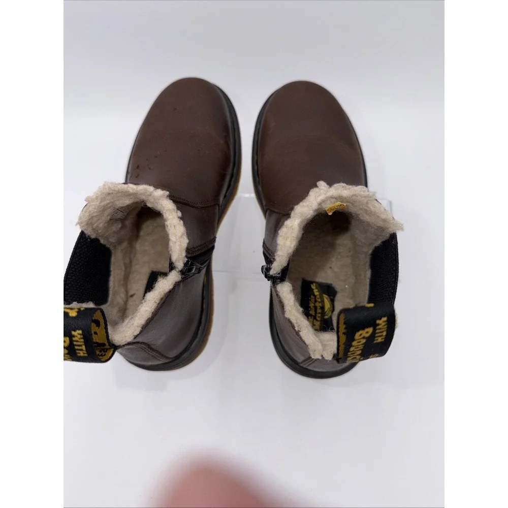 Dr Martens Slip 2976 Alyson Dark Brown Snowplow Classic Doc READ‎ Youth Size 3
